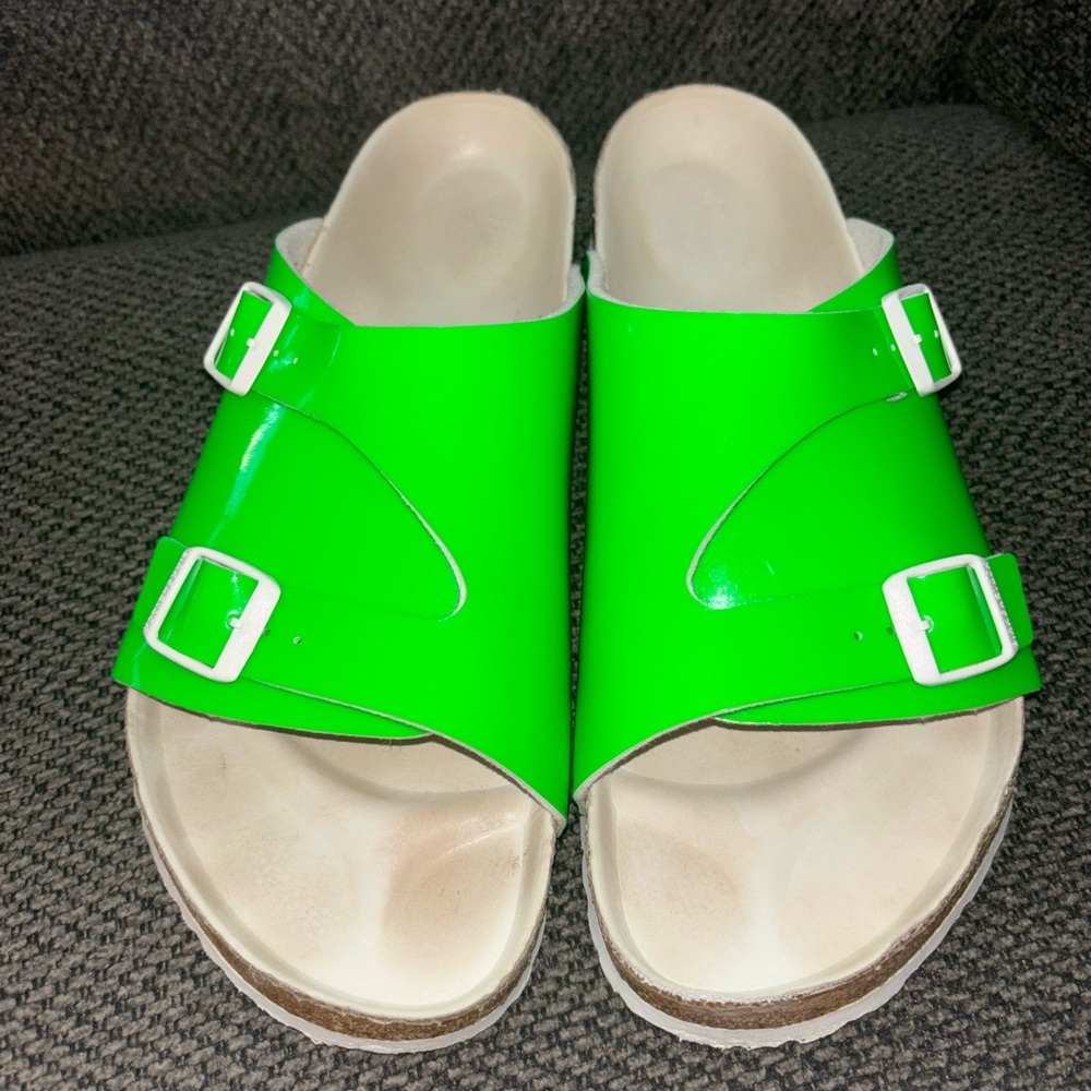 Birkenstock Opening Ceremony Womens Zurich Sandal Size 44 Green Neon Slide